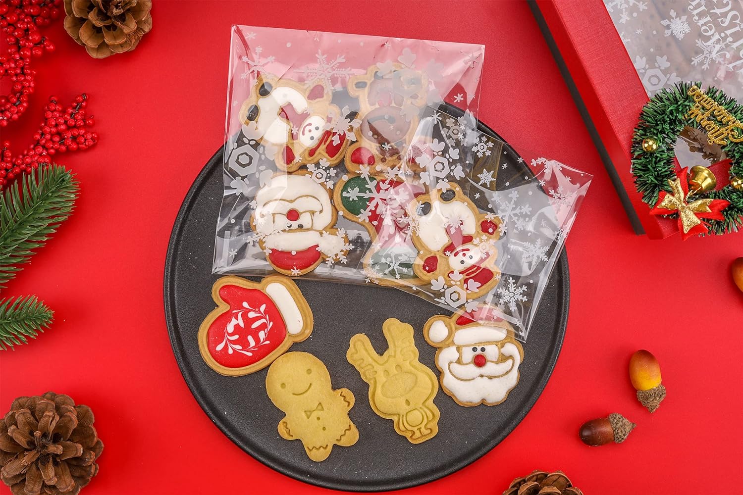Self Sealing Cellophane Bags, Cookie Bags, Gift Giving Treat Bags, Gift Bag -Pack of 200 (4 Self Sealing Cellophane Bags, Cookie Bags, Gift Giving Treat Bags, Gift Bag -Pack of 200 (4